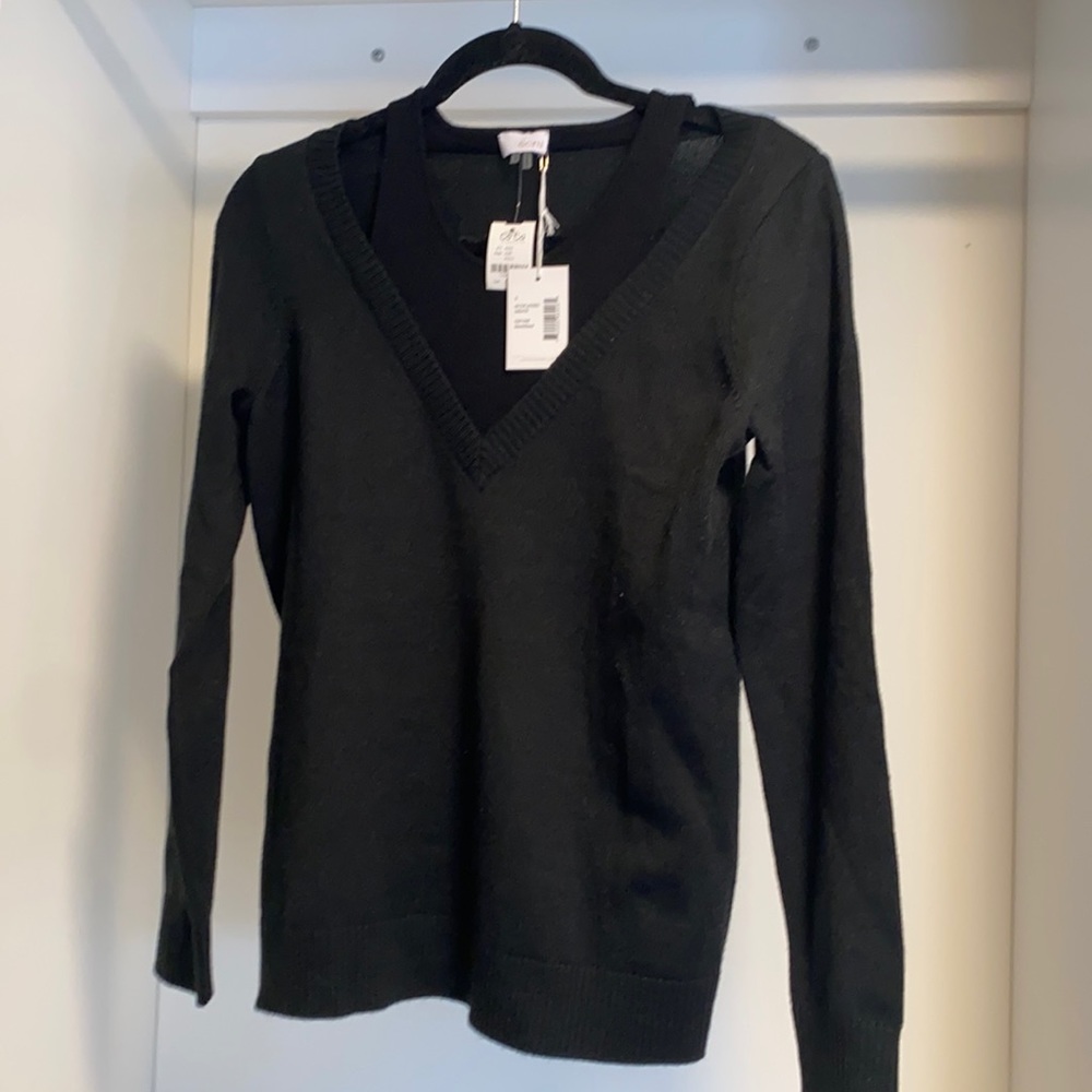 Black Double Layer Sweater - Small NWT